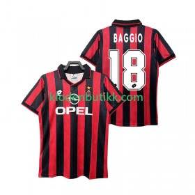 AC Milan BAGGIO 18 1995 Retro Hjemme Fotballdrakt 1996 Kortermet